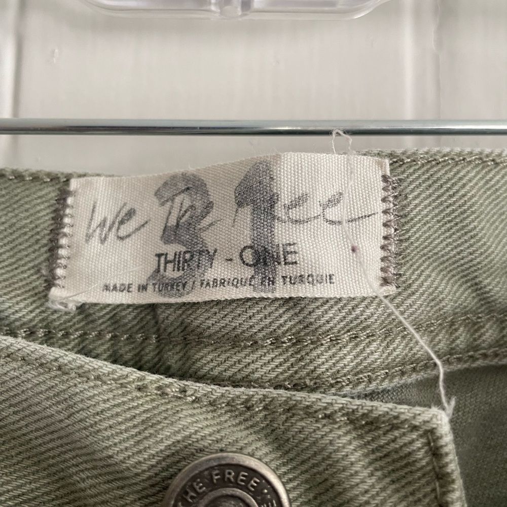 Free People Olive Maggie Mid-Rise Straight Jeans - Picture 6 of 7